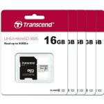 Transcend 16GB MicroSD UHS-1 300s Memory Card with Adapter, 5 Pack